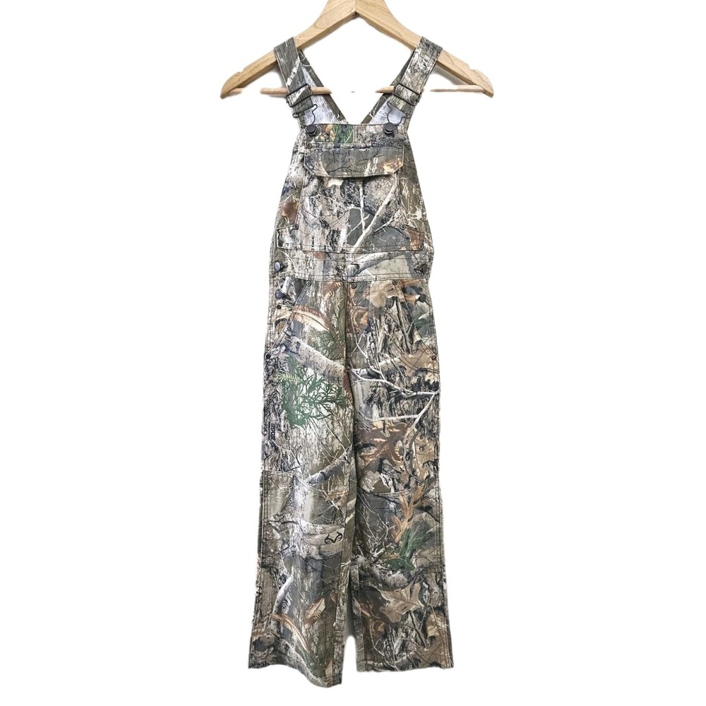 Magellan Outdoors Youth Kids Bib Overalls XS Camo Realtree Edge Hunting Utility
